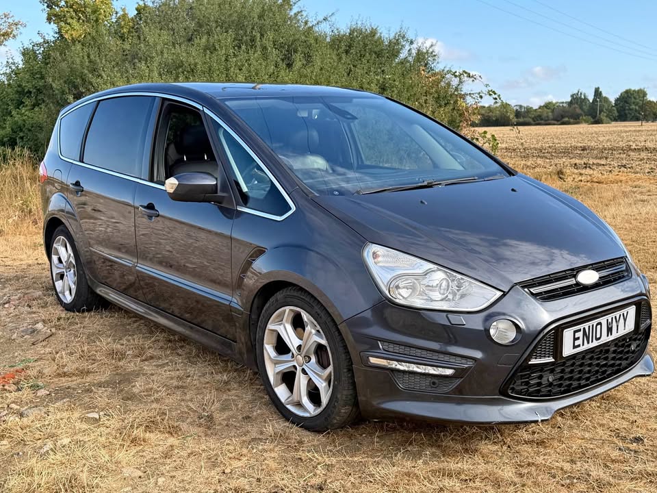 Grey Ford S-Max Titanium X for sale, front three quarter view